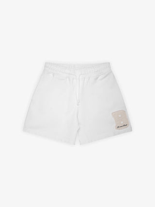 Varsity Jogger Shorts - Off White