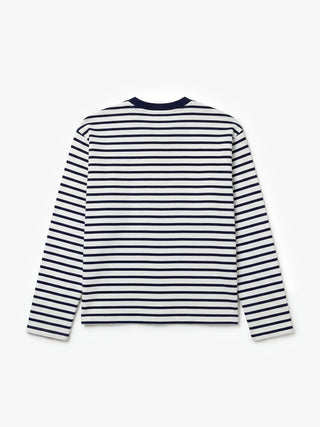 Varsity Striped Longsleeve - Navy
