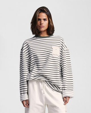 Varsity Striped Longsleeve - Olive Green