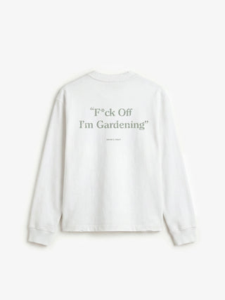 Distressed "F*ck Off I'm Gardening” Longsleeve - White