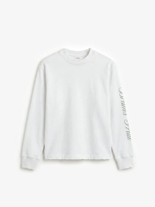 Distressed Script Logo Longsleeve - Off White