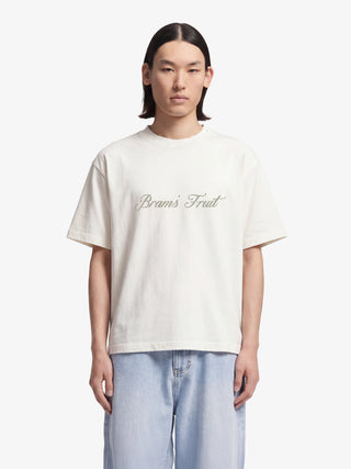 Distressed Script Logo T-shirt - Off White