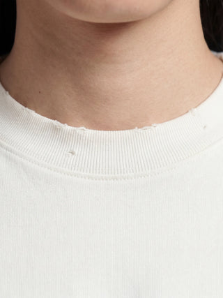 Distressed Script Logo T-shirt - Off White