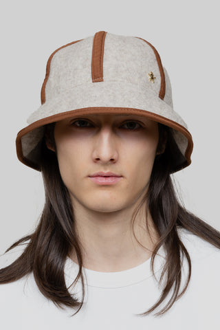 Wool Two-Tone Bucket Hat - Beige