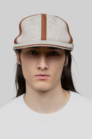 Wool Two-Tone Cap - Beige