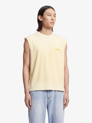 Distressed “F*ck Off I'm Gardening” Sleeveless T-shirt - Banana Yellow