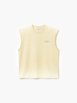 Distressed “F*ck Off I'm Gardening” Sleeveless T-shirt - Banana Yellow