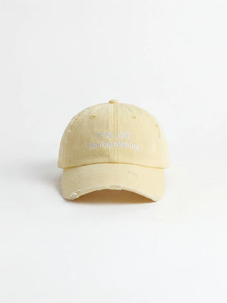 Distressed “F*ck Off I'm Gardening” Cap - Banana Yellow