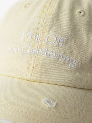 Distressed “F*ck Off I'm Gardening” Cap - Banana Yellow