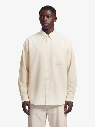 Distressed Oxford Shirt Longsleeve - Yellow