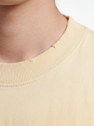 Distressed Big Lemon Outline T-shirt - Banana Yellow