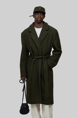 Rope wool coat - Green