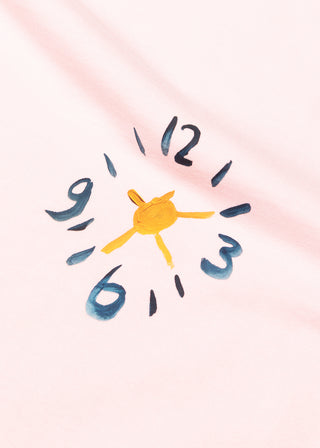 Clock Acrylic T-Shirt - Light Pink