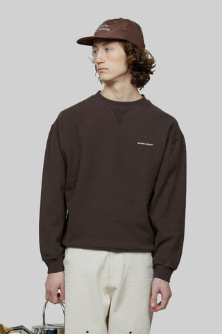 Eyelet Crewneck - Brown