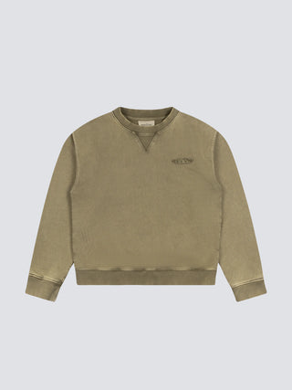 Cut & Sew “F*ck Off” Crewneck - Washed Olive Green