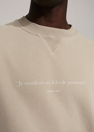 Distressed Crewneck - Beige