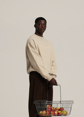 Distressed Crewneck - Beige