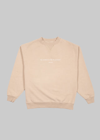 Distressed Crewneck - Beige