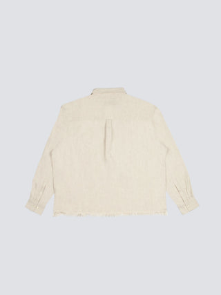 Distressed Linen Shirt Longsleeve - Natural Linen