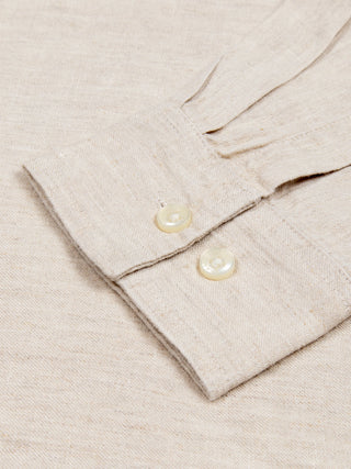 Distressed Linen Shirt Longsleeve - Natural Linen
