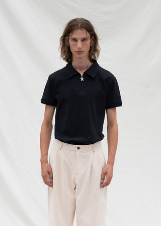 Rib Lemon Polo - Black