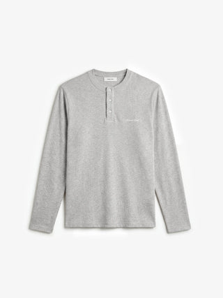 Script Logo Henley Longsleeve - Natural Melange
