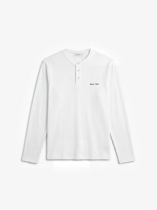 Script Logo Henley Longsleeve - White