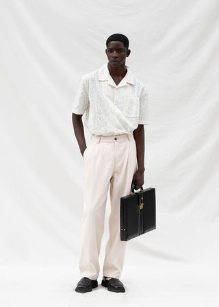 Broderie Shirt Shortsleeve - Off White