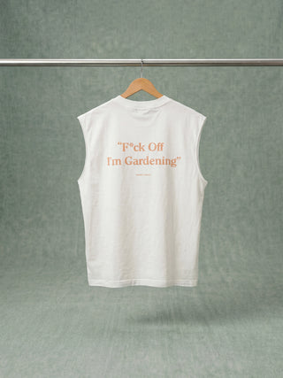 F*ck Off I’m Gardening Sleeveless T-Shirt Distressed - World Cup Orange