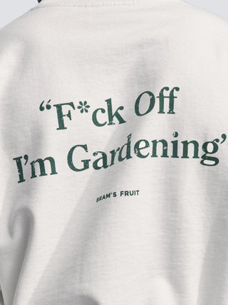 Distressed “F*ck Off I'm Gardening” Crewneck - Grey Melange